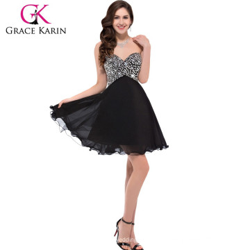 Strapless Sweetheart Formal Chiffon Bling Bling Cocktail Vestidos CL3140-1